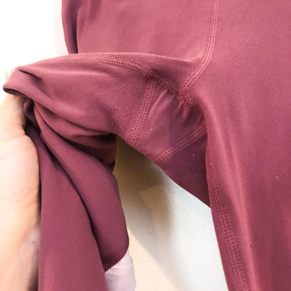 Athleta High Waist Mauve Pink Mesh Cropped Athletic Athleisure Leggings Small - Picture 4 of 9